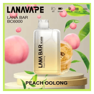 Lana拉娜電子煙一次性拋棄式|Lana Bar BC6000 Puffs|蜜桃烏龍茶