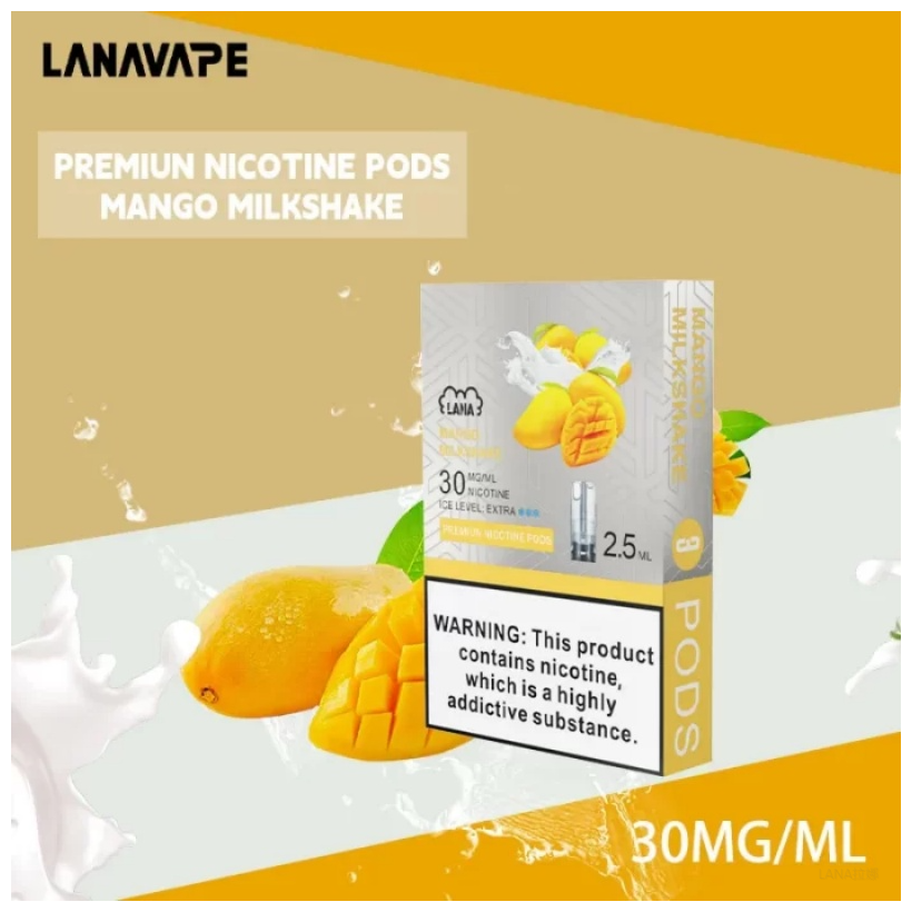 lana拉娜電子菸一代煙彈 換彈設計 2.5mlX3枚入|芒果奶昔
